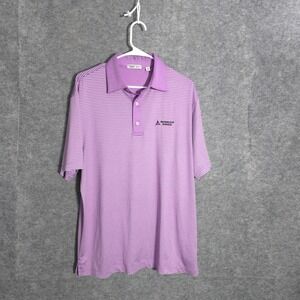 Bermuda Sands XP Polo Mens M Purple Striped Performance Golf Short Sleeve Top